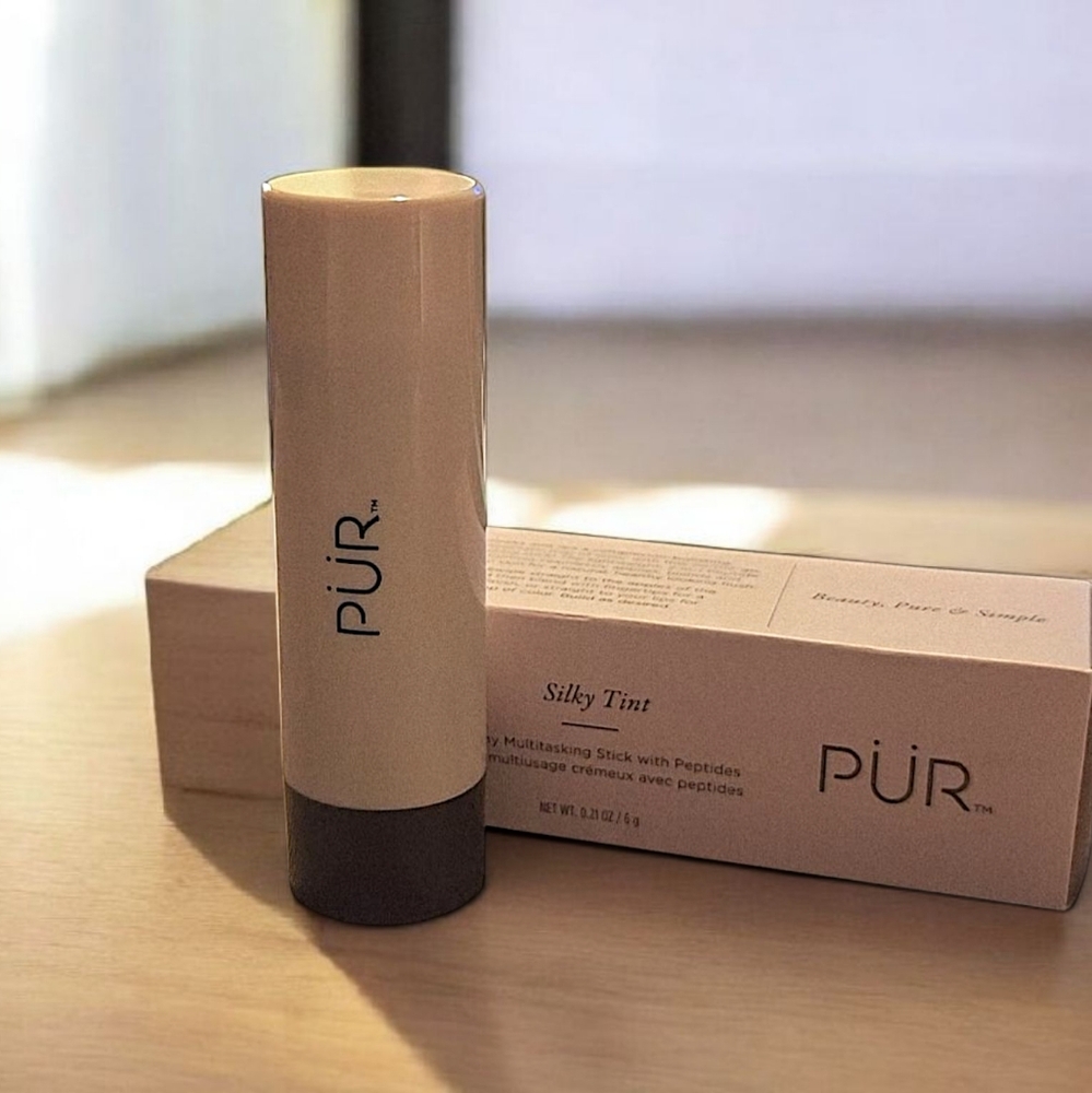 PÜR Silky Tint Creamy Multitasking Blush Stick w/ Peptides – “Cocoa Babe NIB